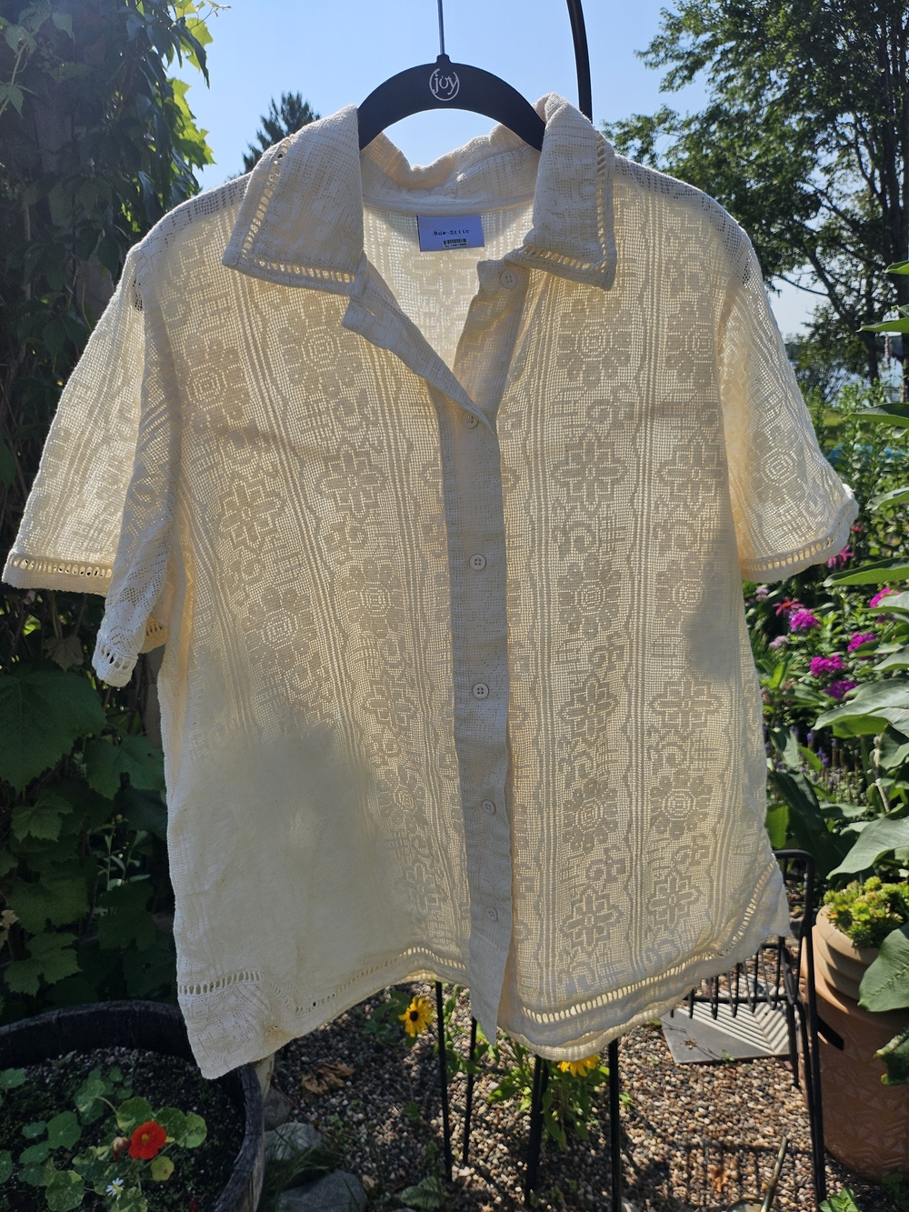 Cream 100% Cotron Button-Down